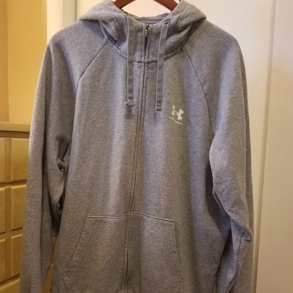 Under Armour Gray Zip-Up Hoodie, Men's XL